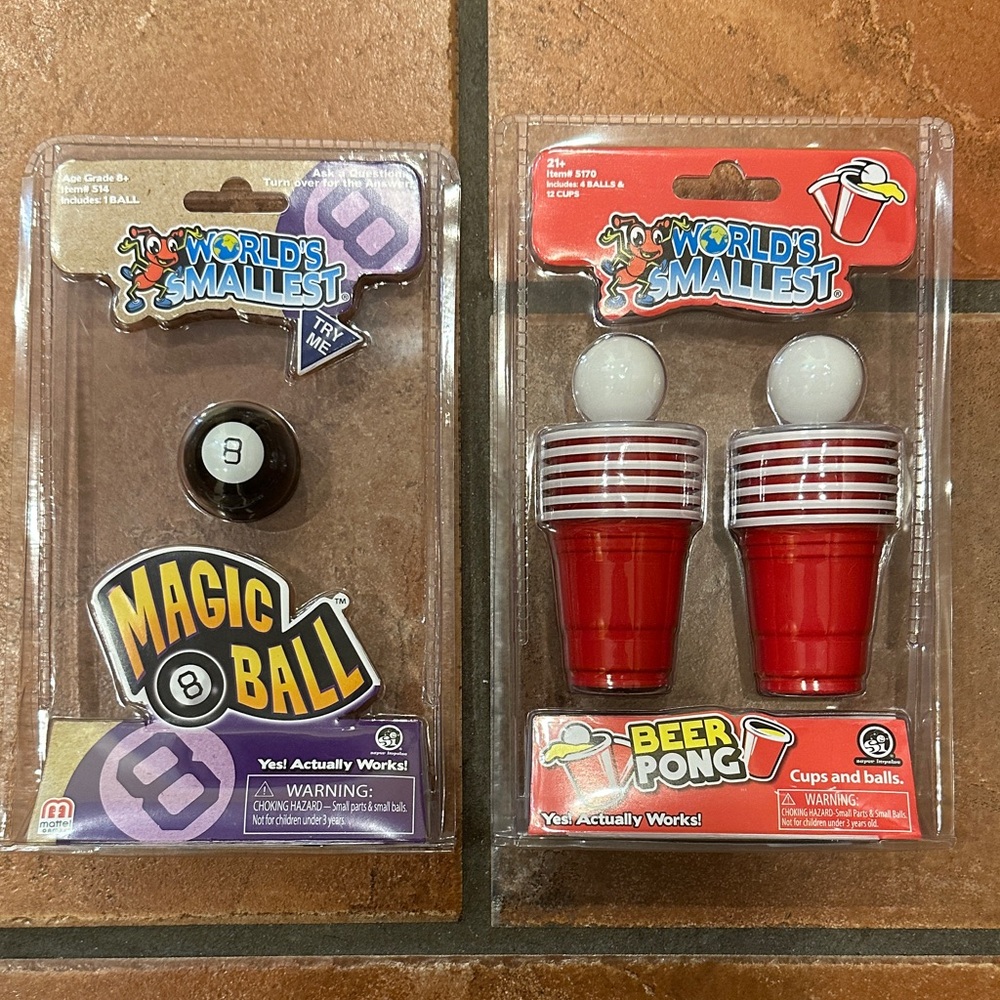 World's Smallest Magic 8 Ball and Beer Pong Set